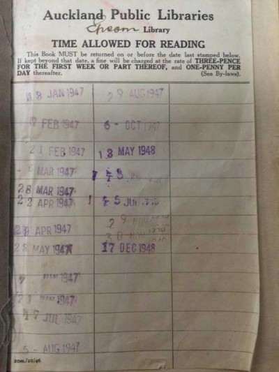 书的内页清晰印有借出日期,最后一次为1948年12月17日。