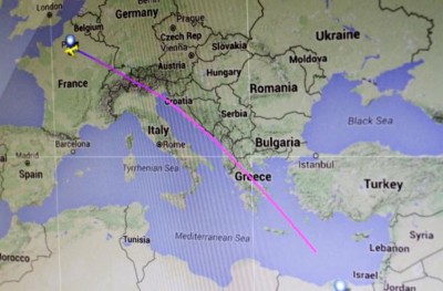 MS804航班飞行路线图。