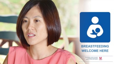 Connie也会鼓励哺乳妈妈在槟城各个著名旅游区哺乳时拍下照片,不仅可以宣传槟城景点,也可以宣导在大庭广众下哺乳其实是很正常的事。(右)所有支持母乳妈妈友善计划的餐厅都会贴上这张告示,让母乳妈妈与宝宝们都可以放心地饱餐一顿。