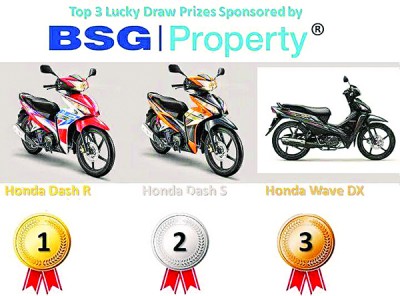 BSG Property曾于2015年“BSG Property 跑”赞助3辆摩托车为幸运大奖，今年当然也不例外。