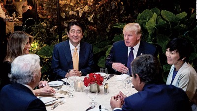 日本首相安倍晋三2月访美时亦曾到访海湖庄园。