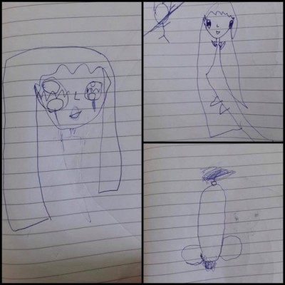 少女以画图画揭发事件。