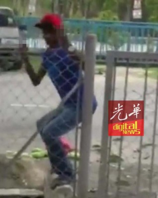 男子不满偷采芒果被录影,竟恼羞成怒用粗话辱骂女事主,还出示不雅手势。