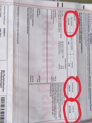 单据显示,陈清华连续两个月的排污费超过2万令吉。
