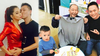 (左)徐若瑄及李云峰伉俪感情深厚,常上传恩爱照放闪。(右)李云峰(右起)孝顺岳父,曾在徐而瑄爸爸生日时送毛衣,左为徐而瑄儿子Dalton。