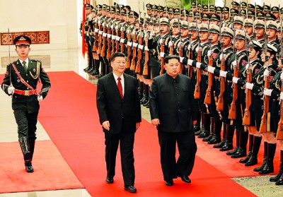 曾是朝鲜「老兄」的中国,去年支持在联合国框架下制裁朝鲜,让中朝关系陷冰点。金正恩此次突然秘密访华令外界意外。(法新社照片)