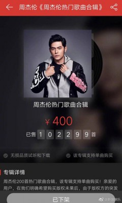 “网易云”在周董歌曲版权到期最后一天,以贱价出售要求用户购买。