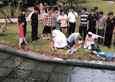 医护人员接报到场急救。