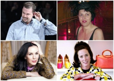 左上及下为Alexander McQueen及L'Wren Scott;右上及下为Isabella Blow和Kate Spade。
