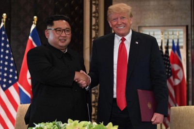 有指美国或邀请金正恩(左)赴纽约再晤特朗普(右)。