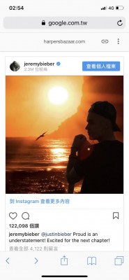 小贾斯汀的父亲也在IG上祝福儿子。