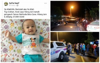 男婴失踪后,莫哈末苏费在脸书贴文要求民众助寻爱儿。