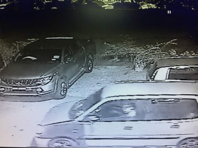 闭路电视拍摄所见,大耳窿乘坐银色金丝雀轿车。