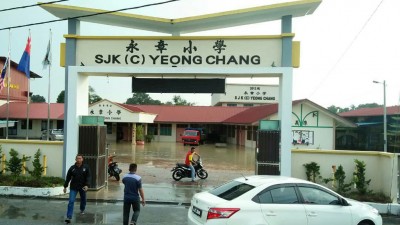 永章小学也受到水灾殃及。