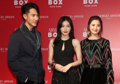 吴尊(左起)、秦岚、阿sa同出席活动。