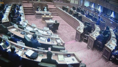 吉打州议会的反对党议员座位一望无人。