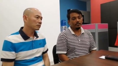 Edi Rejang周二到林立迎(左)服务中心会面,再三就本身的无礼举止道歉。