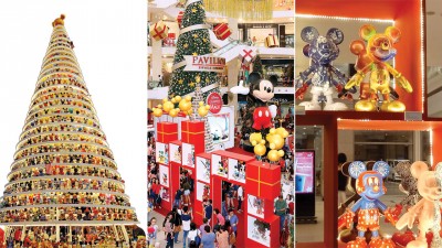 最大的亮点莫过于这棵18尺高的巨型米奇老鼠圣诞树，千只米奇老鼠让人看得眼花缭乱。整个商场充满了卡通与童话的气息。现场展示由知名设计师所设计的各款米奇老鼠，每个设计非常独特且具代表性。