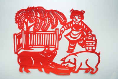 充满乡村气息的剪纸。