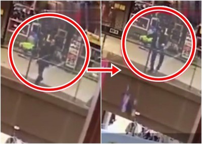 李男跃前先将一名女童抛下楼。