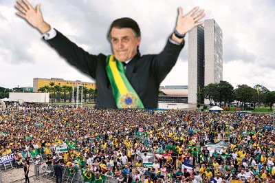 博尔索纳罗周二宣誓就任巴西总统。（法新社照片）