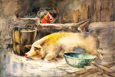 福猪庆丰年。