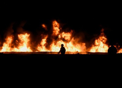 墨西哥军队赶赴事故现场。(法新社图片)