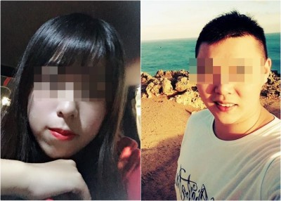 薛女（左图）及其李姓男友（右图）。