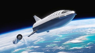 SpaceX生猎鹰火箭(BFR)渲染概念图。