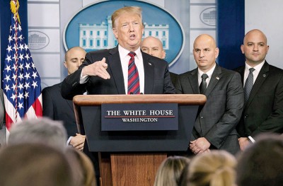 特朗普反击指，民主党根本不可能弹劾他。（法新社照片）