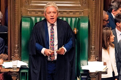 议员表决的修正案由下议院议长约翰伯考挑选。（法新社照片）