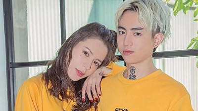 谢和弦近来频频暴走，左为老婆Keanna。