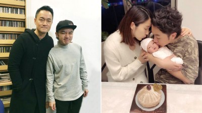 王祖蓝（左图右）接受电台访问，大爆夫妻的婚姻关系。
