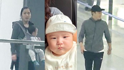 黎明女儿坐了10小时的飞机，依旧活力十足。