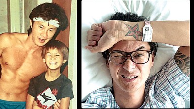 许冠杰的长子许怀欣也是歌手，po出病床照。