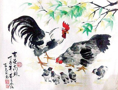 “吉祥鸡”作品。 