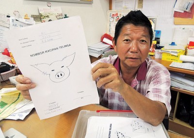 王观洲：从猪只耳朵就可以知道这只猪是属于什么州，来自哪间农场。