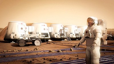 火星一号公布人类在火星定居点的动画。