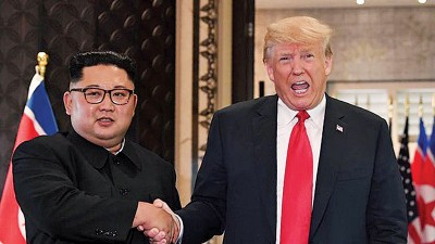 金正恩（左）将与特朗普（右）再次会面。