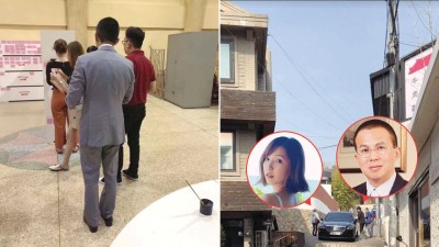 （左）李泽楷曾现身曼谷义德善堂捐钱买棺材。（右）李泽楷和港姐女友现身首尔。