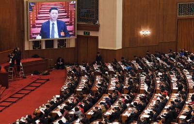 第13届中国人大二次会议在北京开幕。（法新社照片）
