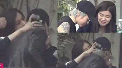 窦靖童被拍到和Rebecca互动亲密。