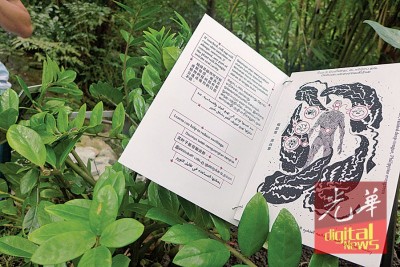 以五种语言及图案加印在铝片上加深游览者对有毒植物了解。
