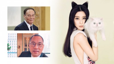 (上)王岐山,(下)郭文贵。