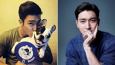 始源很疼爱家中养的法国斗牛犬。