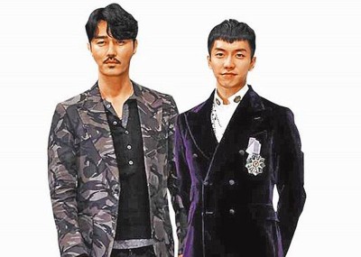 李升基(右)、车胜元分别在《花游记》中演孙悟空与牛魔王。