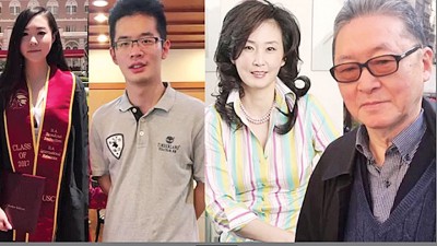李敖的3名子女，左起小女李谌、儿子李戡及长女李文。