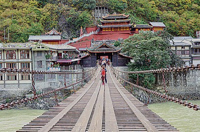 沪定桥。
