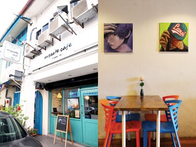 （左）Myarte Cafe营业时间为9am至7pm，全年无休，除了公共假期。（右）小空间按自己喜欢的艺术风格去摆设。