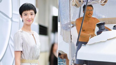 (左)桂纶镁被问感情现况仅说“谢谢”便快闪。(右)戴立忍以船为家,看来悠闲自在。